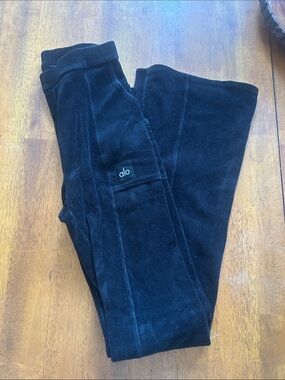 ALO Yoga Black Boot Cut Velvet Pants